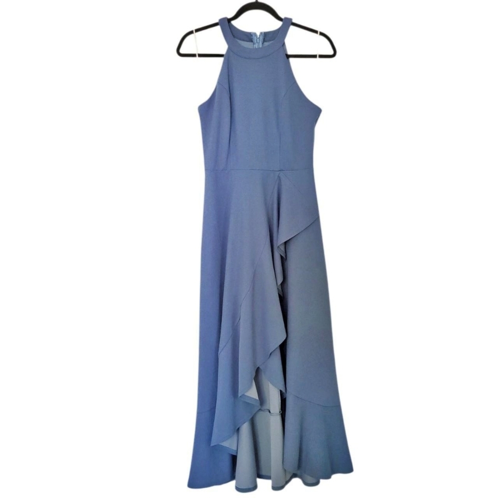 Blue Halter Midi Dress